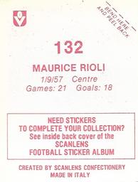 1983 Scanlens VFL Stickers #132 Maurice Rioli Back